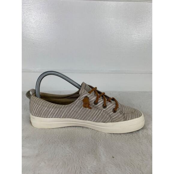 Sperry Womens Striped Canvas Sneakers Brown & White Size 6.5 - Picture 5 of 9